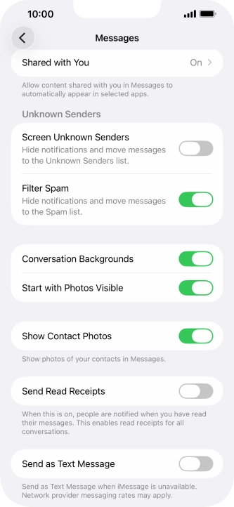 Press the indicator next to 