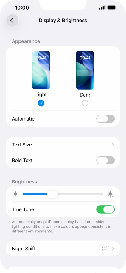 Press and drag the indicator below 