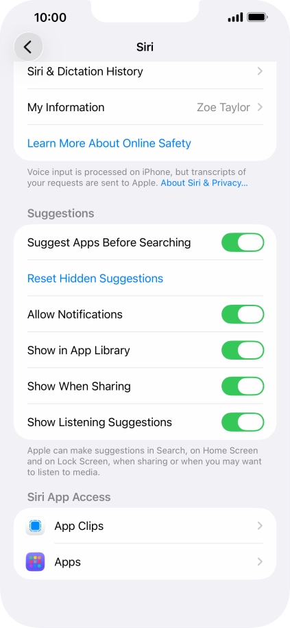 Press the required app.