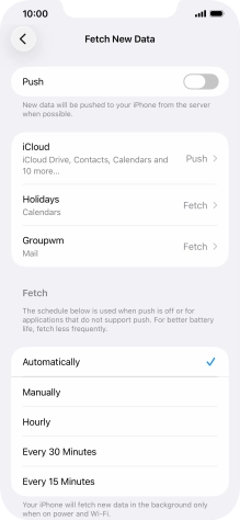 If you turn off the function, press the required setting.