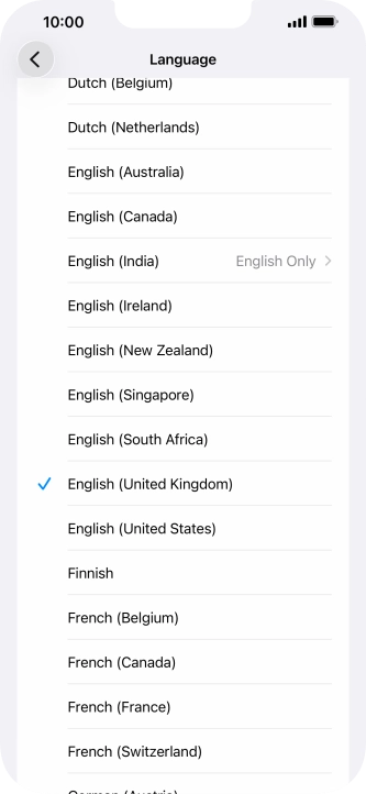 Press the required language.