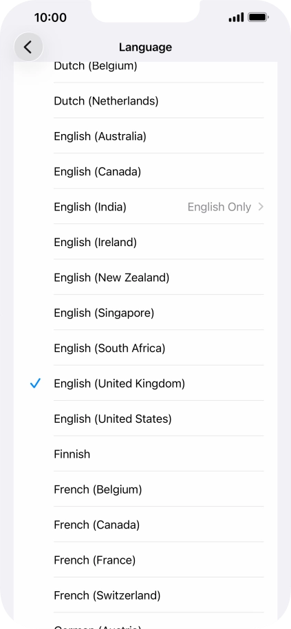 Press the required language.