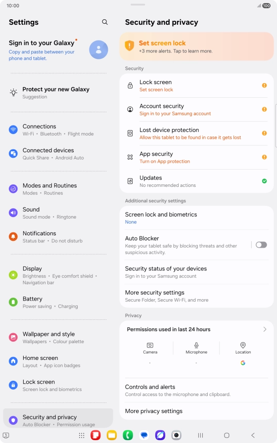 Press More security settings.