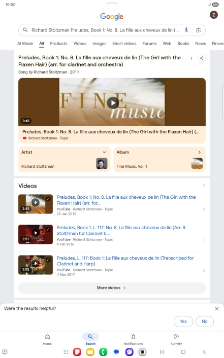 Follow the instructions on the screen to use the search results.