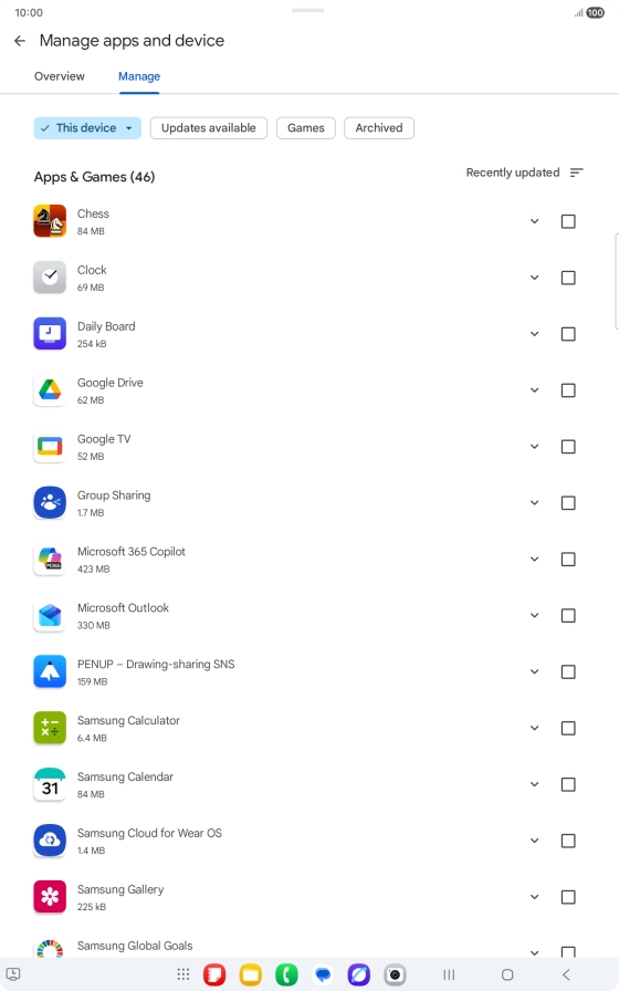Press the required app.