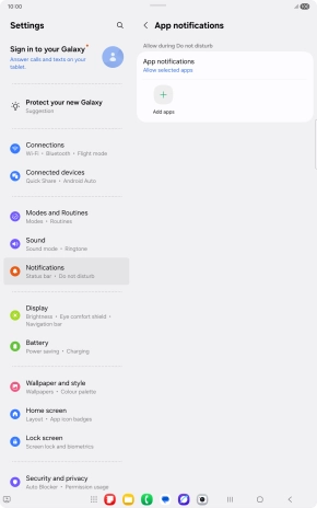 Press Add apps and follow the instructions on the screen to select which apps you would like to receive notifications from when Do Not Disturb is turned on.