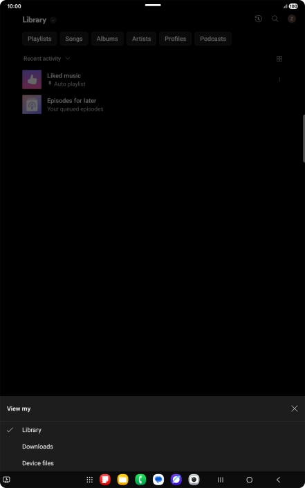 Press the required category and go to the required audio file.