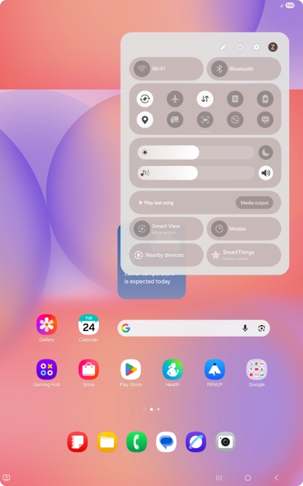 Press the settings icon.