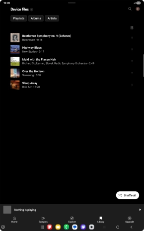 Press the required audio file.