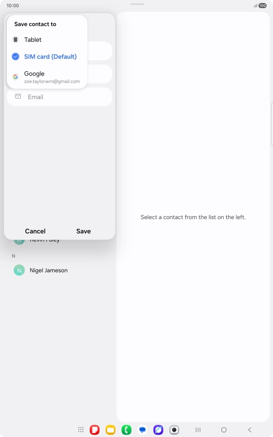 Press the required Google account.