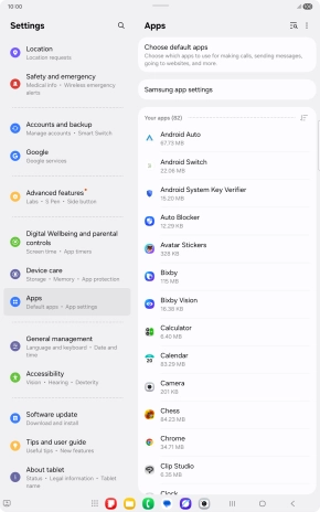 Press the required app.