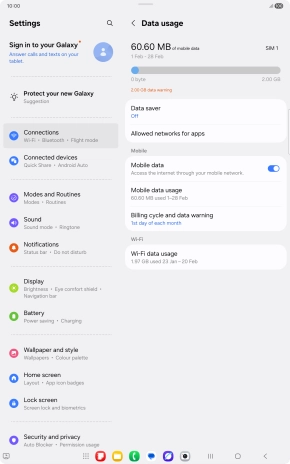 The total data usage is displayed.