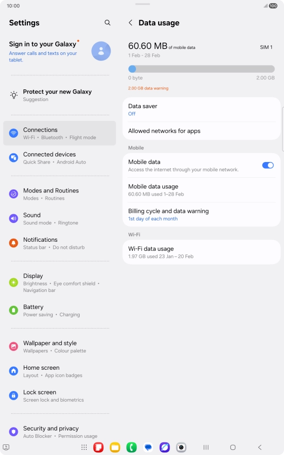 The total data usage is displayed.