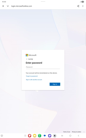 Press Password and key in the password for your email account.