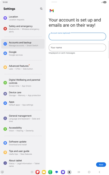 Press Your name and key in the required sender name.