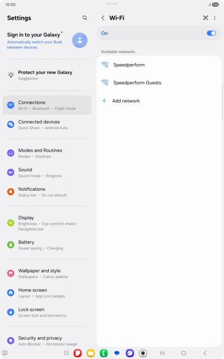 Press the required Wi-Fi network.