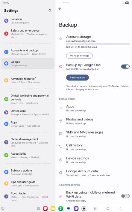 Press the indicator next to 