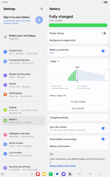 Press the indicator next to 