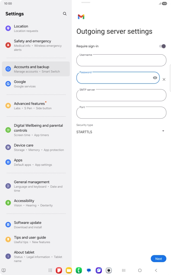 Press the field below 