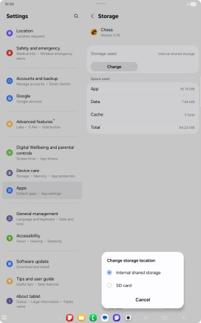 Press the name of the memory card.