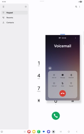Press the end call icon.
