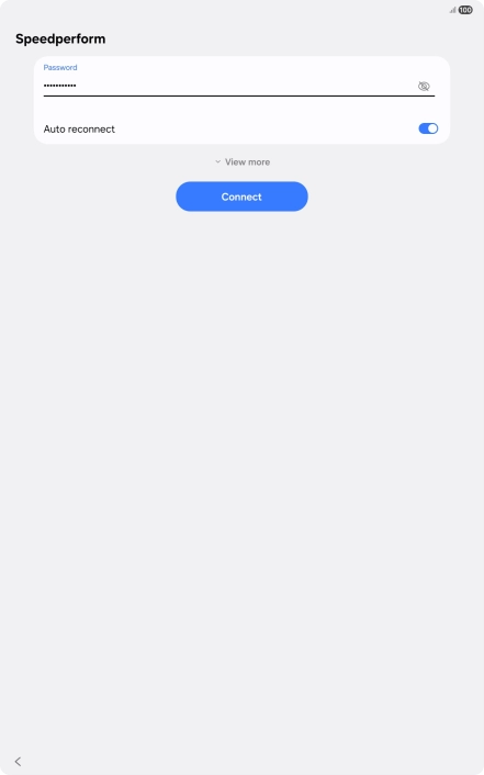 Key in the password for the Wi-Fi network and press Connect.