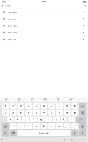 Key in the name or subject of the required app and press the search icon.