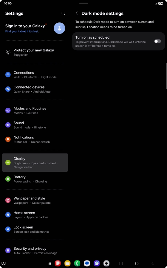 Press the indicator next to 