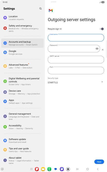 Press the field below 