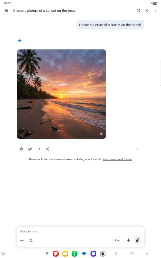 You can also ask Gemini to generate a picture based on your description.