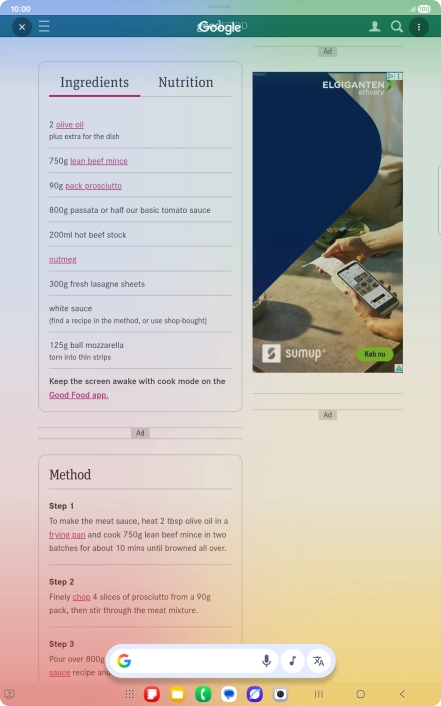Press the translation icon.