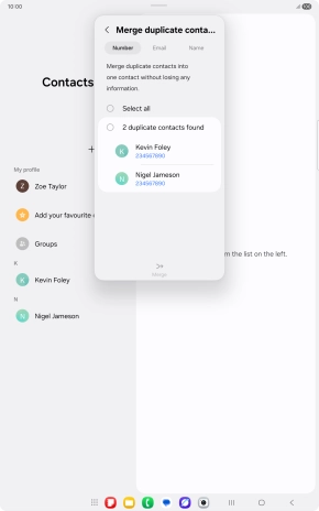 Press the field above the required number.