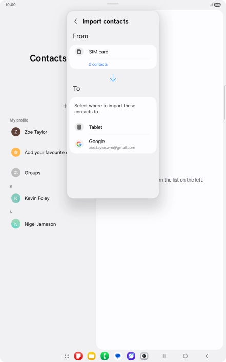 Press the required Google account.