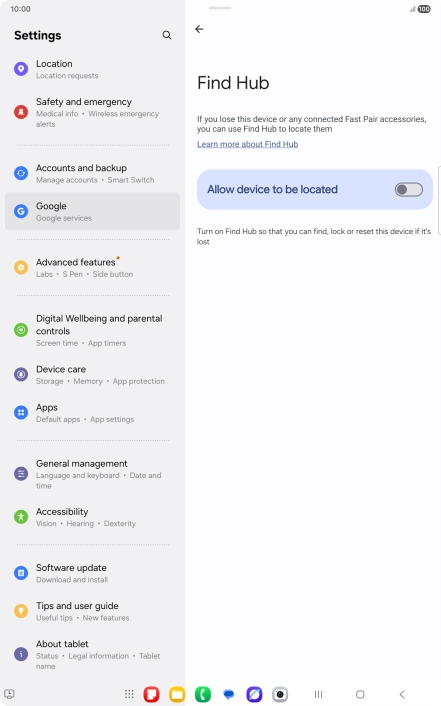 Press the indicator next to 