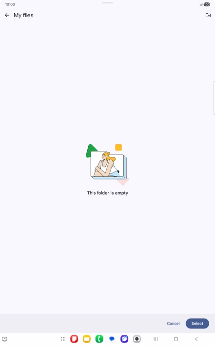 To create a new folder, press the new folder icon and follow the instructions on the screen to create a new folder.