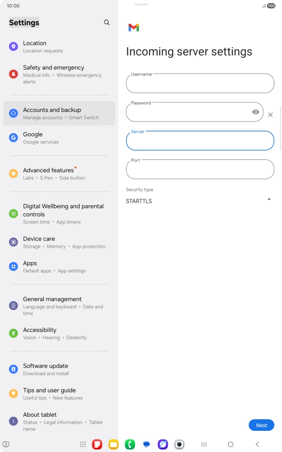 Press the field below 