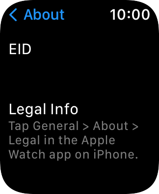 Apple Watch Series 5 - View EID number 