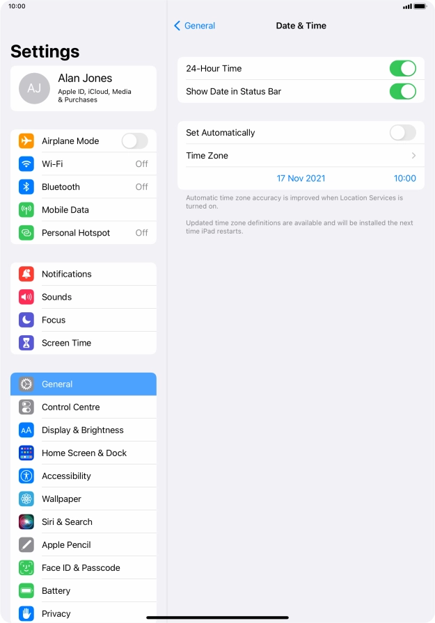 Press the indicator next to 