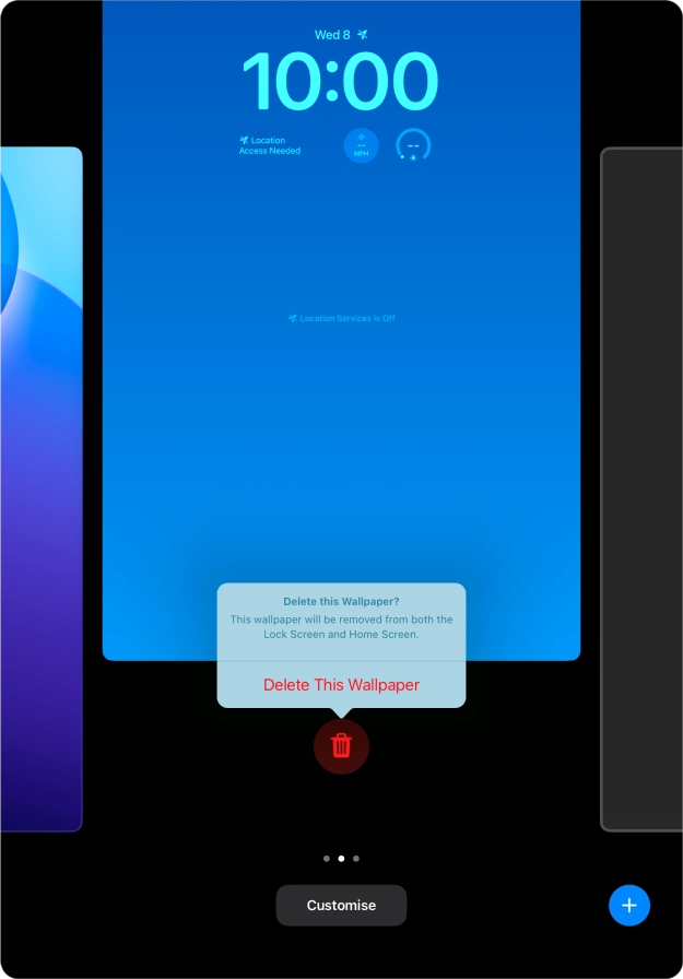 Press Delete This Wallpaper.