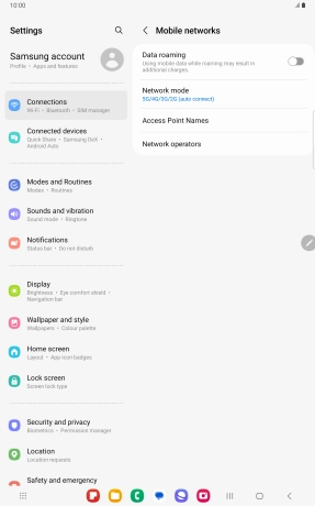 Press Network mode.