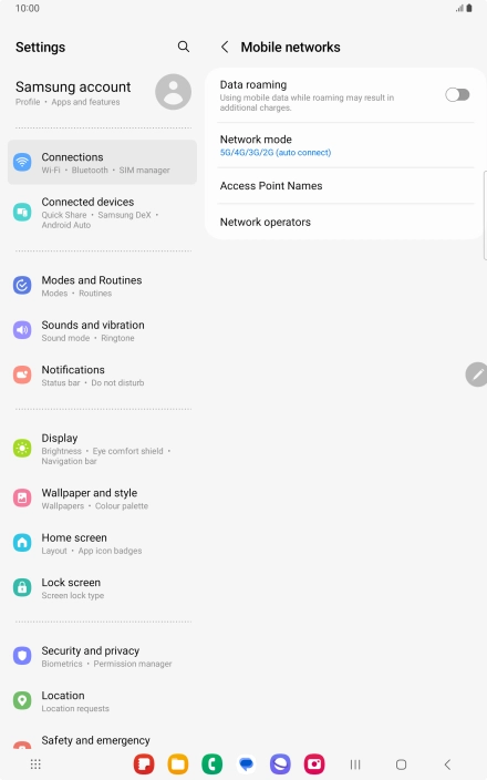 Press Network mode.