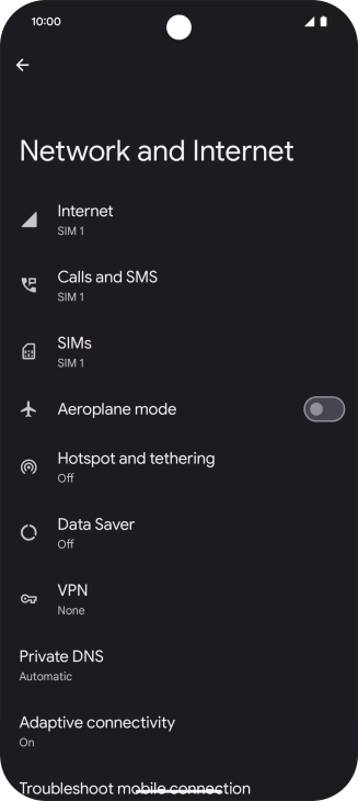 Press Hotspot and tethering.