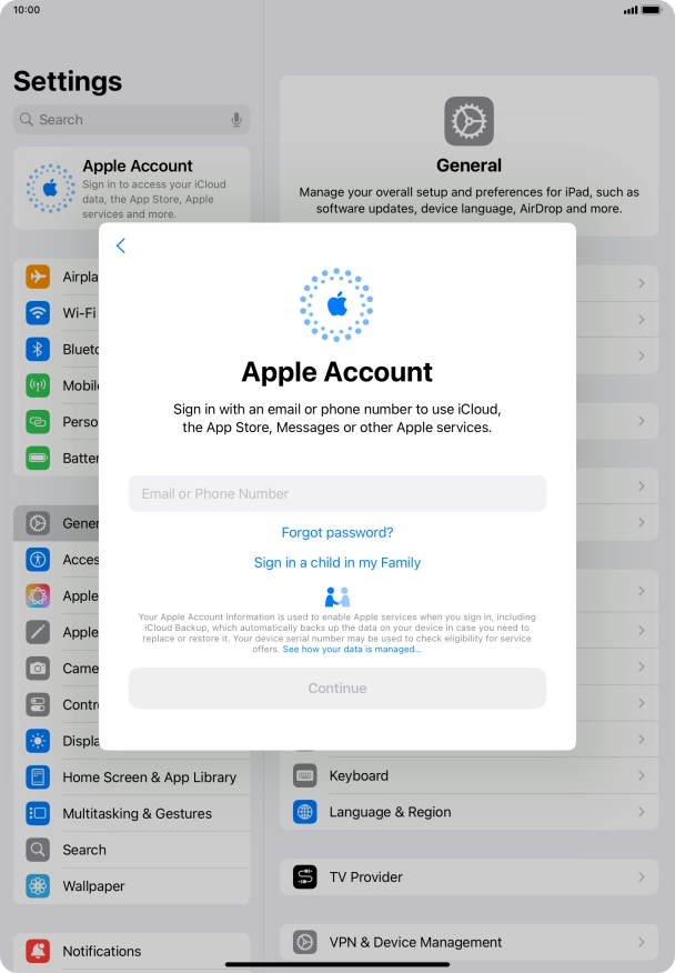 Press Email or Phone Number and key in the username for your Apple ID.