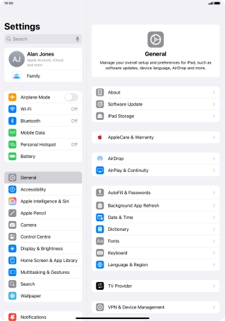 Press Mobile Data.