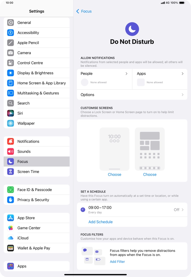 Press People and follow the instructions on the screen to select which contacts you would like to receive calls and notifications from when Do Not Disturb is turned on.