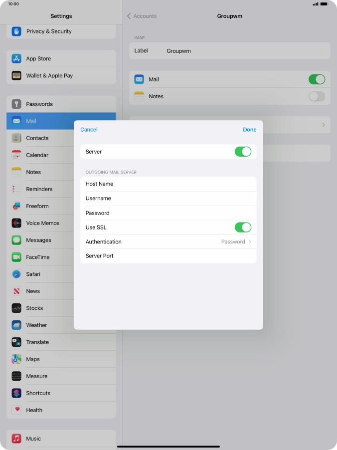 Press Authentication.