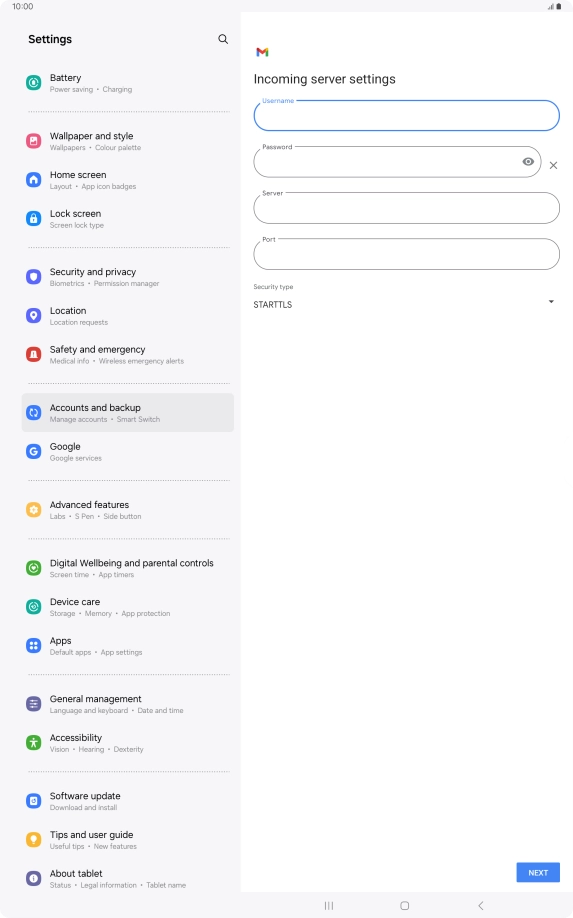 Press the field below 