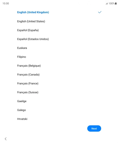 Press the required language.