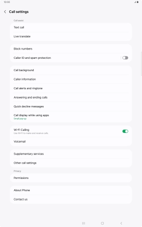 Press Supplementary services.