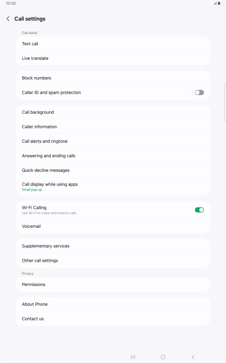 Press Supplementary services.